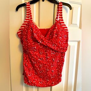 Lands End Stars Tankini Top NWT
